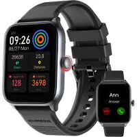 Riversong Smartwatch Damen Herren Telefonfunktion/Message Reminder, 1.85" Fitness Tracker 100+ Sport Modi, Puls/Schlaf/SpO2 Monitor,Sprachassistent Android IOS