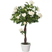 Outsunny - künstliche Pflanzen - 18L x 18B x 90H cm - weiß