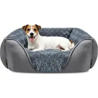 Markenlos Hunde Bett für mittelgroße Hunde, waschbar, 63 x 53 x 20 cm