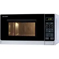Sharp R242INW Solo Mikrowelle 20 L 800 W 11 Leistungsstufen 8 Automatikprogramme Auftaufunktion Digitaldisplay Kindersicherung Energiesparmodus Weiß