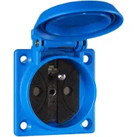 Abl Einbausteckdose nach französisch/belgischem Standard, blau, IP 54