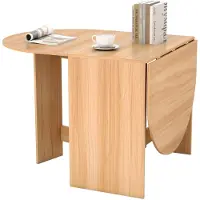 Costway Esstisch klappbar, Küchentisch für 4-7 Personen, Esszimmertisch bis 60 kg belastbar Holz für kleine Räume 163x80x75cm Natur