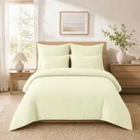 TRAUMSCHLAF Uni Soft Seersucker Bettwäsche Summer Air Kissenbezug einzeln 80x80 cm | creme - beige