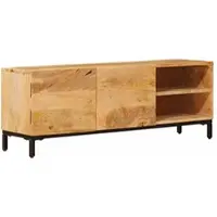 Helloshop26 - Moderner Aufbewahrungsschrank mit integrierten Regalböden 110 x 30 x 40 cm aus massivem braunem Mangoholz 02_0058086