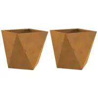Helloshop26 - Set aus 2 quadratischen Pflanzgefäßen (40 x 40 x 40 cm) ideal für den stilvollen Außenbereich moderner Stil aus