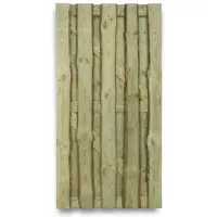 WOODTEX Grün 180x180 cm Sichtschutzzaun, Gartenzaun aus massiver Lärche, Rustikale Optik, Gerade Bretter, Langlebiges Holz Garten Tor