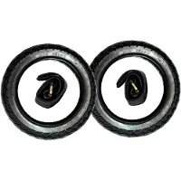 Markenlos 2X Set 12" Reifen 62-203 = 12 1/2 x 2 1/4 + Schlauch mit 45° Winkel Autoventil für Fahrradanhänger, Kinderwagen, Roller und Dreirad