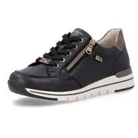 Remonte Damen Sneaker mit Reißverschluss & RemonteTEX-Membran R6716, Größe:37 EU, Farbe:Schwarz