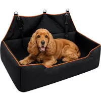 Relaxdays Hundeautositz, Kofferraum & Rückbank, große Hunde bis 60 kg, XXL, Kofferraumschutz, HBT: 20x110x50 cm, schwarz
