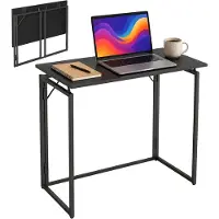 Relaxdays Schreibtisch, HxBxT: 74 x 80 x 40 cm, klappbar, platzsparend, Arbeitstisch, Bürotisch Home Office, schwarz