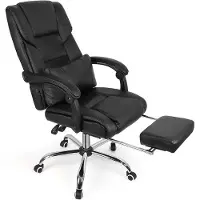Supfine Ergonomischer Bürostuhl 90-150°Wippfunktion Höhenverstellbar für Büro Zuhause Schwarz
