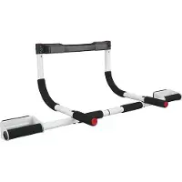 Unyqoos Perfect Fitness Multifunktionale Klimmzugstange für Türrahmen, verstellbar 69–89 cm, Weiß, One Size – Ober-/Untergriff für Pull-ups, Dips & Sit-ups, gepolstert
