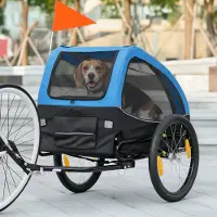 SUGIFT Hundebuggy, Hundefahrradanhänger klappbar, Oxford-Gewebe, Blau | 20-Zoll-Räder | bis 20 kg | 138 x 70 x 89 cm