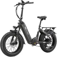 TTGO F6 Boost E-Bike Klapprad 20x4 Zoll, 70Nm Hinterradmotor, 140km, F6B, Drehmomentsensor, 7Gang SHIMANO, Kettenschaltung, 864 Wh,Elektrofahrrad Grau