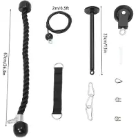 StarTech.com Kabelzug-System - Krafttrainingsgerät - Latzug - Trizepsseil - Einziehbares Kabel - Halterung - 100 kg Tragkraft - Schwarz