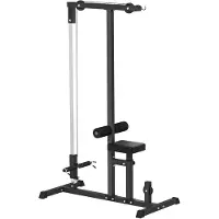 Novzep Kraftstation mit Riemenscheibe Sitz verstellbar und mehreren Kabelpositionen Stahl Schwarz 107 x 120 x 190 cm