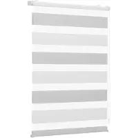 Sekey Doppelrollo Klemmfix ohne Bohren für Fenster, Zweifarbig Doppelrollo 130 cm breit, Duo Rollo Jalousie Sonnenschutz, 130x150cm, Weiß & Hellgrau