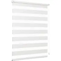 Sekey Doppelrollo Klemmfix ohne Bohren für Fenster, Doppelrollo 75 cm breit, Duo Rollo Jalousie Sonnenschutz, 75x130cm, Leinen