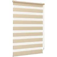 Sekey Doppelrollo Klemmfix ohne Bohren für Fenster, Doppelrollo 55 cm breit, Duo Rollo Jalousie Sonnenschutz, 55x130cm, Gelbleinen