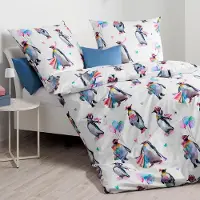 Janine Mako-Satin Bettwäsche modern art S 42173-09 multicolor 155x220 cm + 80x80 cm