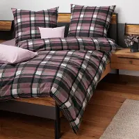 Janine Soft-Baumwolle Bettwäsche Cortina 71006 135x200 cm + 80x80 cm beere