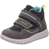 Superfit Sport7 Mini GTX Wasserdichte Mid-Kinder Sneaker, Grau/Gelb, 23, Kinderschuhe