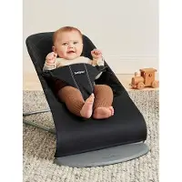 Markenlos BabyBjörn Bliss Babywippe mit gewebtem Bezug und klassischer Steppung in Schwarz