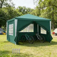 Peviasot Pavillon 3x3m Partyzelt mit stabilem Metallrahmen wasserdichtes Gartenzelt für bis zu 3 Personen Grün