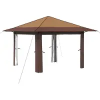 vidaXL Gazebo ohne Seitenwand Beige und Braun