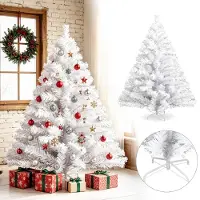 Eikuavons 180cm Künstlicher Weihnachtsbaum mit 650 Spitzen PVC, Tannenbaum mit Ständer, Christbaum Kunstbaum Weiß