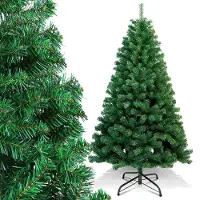 Vigevee 210cm Künstlicher Weihnachtsbaum mit 950 Spitzen PVC, Tannenbaum mit Ständer, Christbaum Kunstbaum Grün