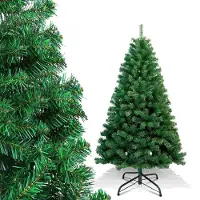 Vigevee 150cm Künstlicher Weihnachtsbaum mit 400 Spitzen PVC, Tannenbaum mit Ständer, Christbaum Kunstbaum Grün