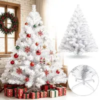 Eikuavons 210cm Künstlicher Weihnachtsbaum mit 950 Spitzen PVC, Tannenbaum mit Ständer, Christbaum Kunstbaum Weiß