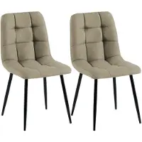 CLP 2er Set Esszimmerstühle Tilde gepolstert mit Rückenlehnen bis 150 kg belastbar taupe Material Stoff