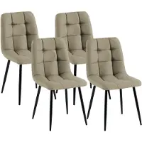 CLP 4er Set Esszimmerstühle Tilde gepolstert mit Rückenlehnen bis 150 kg belastbar taupe Material Stoff