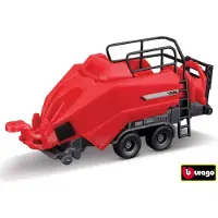 Bburago Metaller Roter Traktor + 3 Landwirtschaftliche Anhänger