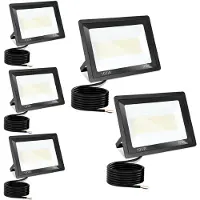 Vigevee LED Strahler Außen 100W, IP66 LED Fluter mit 3 Farbtemperaturen, 3000K/4000K/6500K, 5er Set