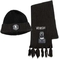 Cerda Wednesday MERCREDI - Set Bonnet Echarpe - 2 Pc