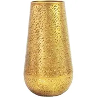 FineBuy Vase 47cm Metall Blumenvase Bodenvase Wohndeko Gross Rund Design Dekovase Hoch