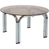 Oviala Runder Couchtisch aus gehärtetem Glas, 70 cm Durchmesser, orange - Lewis