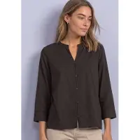 Street One Schlupfbluse 3/4-Arm Sommerbluse mit Split Neck