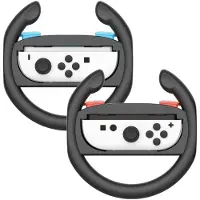 Nikcorp Lenkrad für Konsolenspiele Joy-Con Ergonomisches Set 2 Stück Schwarz