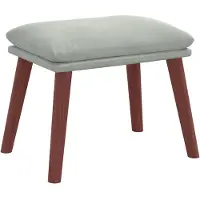 vidaXL Relaxsessel mit Hocker Hellgrau Samt