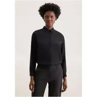 Seidensticker Hemdbluse , Damen, Gr. XXL44, schwarz, 100% Viskose, unifarben, regular fit, ohne Ausschnitt, Blusen Hemdbluse, 1/1 Kragen Uni