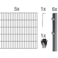 GAH Alberts Doppelstabmattenset, Stahl, 100 cm, anthrazit - schwarz