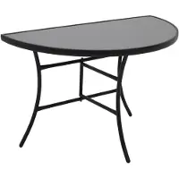 Degamo Wandtisch PALERMO halbrund 58x110cm, Metall anthrazit Glas grau