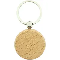 Combicraft Holz Schlüsselanhänger Rund 40x40 mm - 25 Stück - Ohne Aufdruck