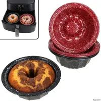 MamboCat 6er Set Cuci Mini Gugelhupf Backform Ø12,3cm runde Airfryer Backofen Kuchen