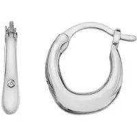 Hot Diamonds Huggies silver earrings with diamonds DE693