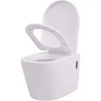 Helloshop26 - Wandhängendes WC Hänge-WC-Becken Badezimmerkeramik weiß 02_0003571